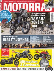 Titelseite: MOTORRAD 25/2022 – Vergleich KTM 690 SMC R vs. GasGas SM 700