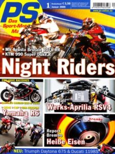 Titelseite: PS 1/2009 – MV Agusta Brutale 1078 RR, KTM 990 Super Duke R, Yamaha R6