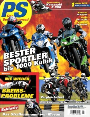 PS 1/2013 – Vergleich Kawasaki ZX-6R 600, Suzuki GSX-R 750, Kawasaki ZX-6R 636