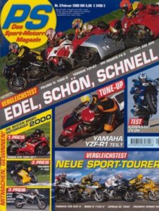 Titelseite: PS 2/2000 – Tune-Up Yamaha YZF-R1, Test Kawasaki ZX-9R Modelljahr 2000