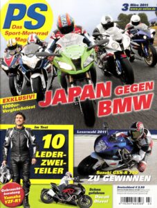 Titelseite: PS 3/2011 – Kawasaki ZX-10R vs. BMW S 1000 RR und andere, Vergleich Japan vs. BMW