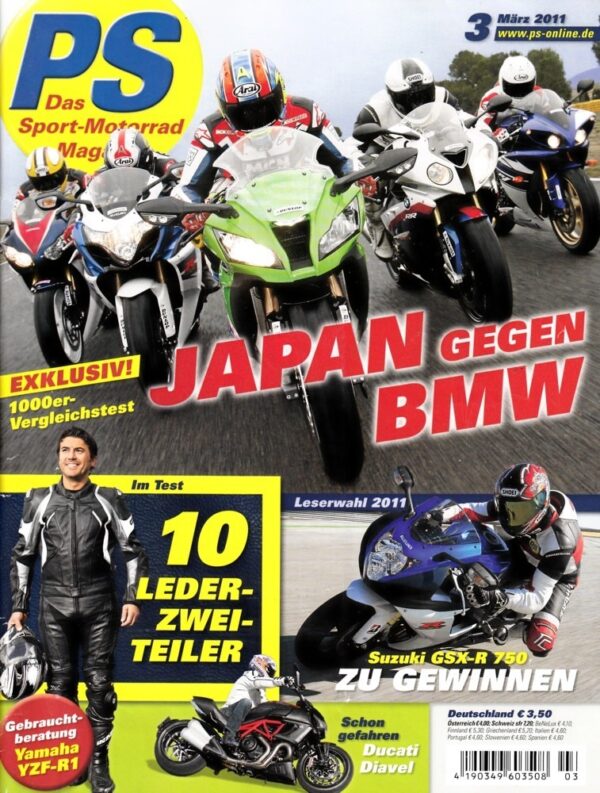 PS 3/2011 – Kawasaki ZX-10R vs. BMW S 1000 RR und andere, Vergleich Japan vs. BMW