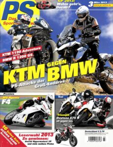 Titelseite: PS 3/2013 – Vergleich KTM 1190 Adventure vs. BMW R 1200 GS