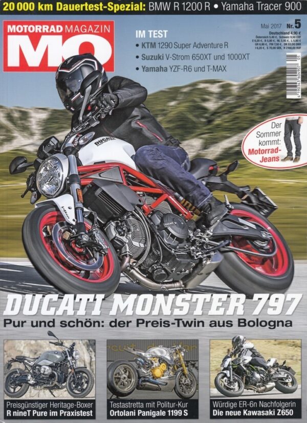 05 MO 5/2017 – Testberichte Ducati Monster 797, Suzuki V-Strom 650, BMW R nineT Pure