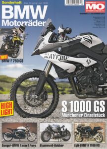 Titelseite: MO BMW Motorräder – F 750 GS, Egli K 1100 RS, S 1000 GS – Sonderausgabe 63