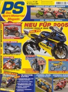 Titelseite: PS 8/2004 – Fahrbericht BMW K 1200 S; Tune Up Yamaha YZF-R1