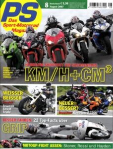 Titelseite: PS 8/2007 – Vorstellung Triumph Street Triple; Vergleich Kawasaki Z 1000 alt/neu