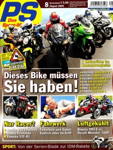 PS 8/2009 – Kawasaki Ninja 250 R, Suzuki Gladius, Triumph Daytona 675