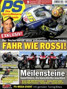 Titelseite: PS 9/2009 – Rossis Kurventricks; Honda CBR 900 RR Fireblade, Ducati 916