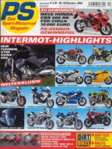 Titelseite: PS 10/2002 – Ducati 999 im Vergleich, KTM 520 EXC Racing im Dirt-Bike-Spezial