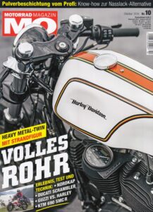 Titelseite: MO 10/2016 – Vergleich Harley-Davidson Sportster Forty-Eight vs. Moto Guzzi V9