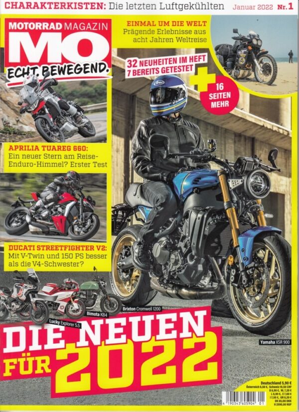 MO 1/2022 – Aprilia Tuareg 660, Ducati Streetfighter V2, Honda NT 1100