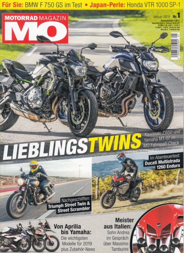 MO 1/2019 – Kawasaki Z650, Yamaha MT-07, Ducati Multistrada 1260 Enduro