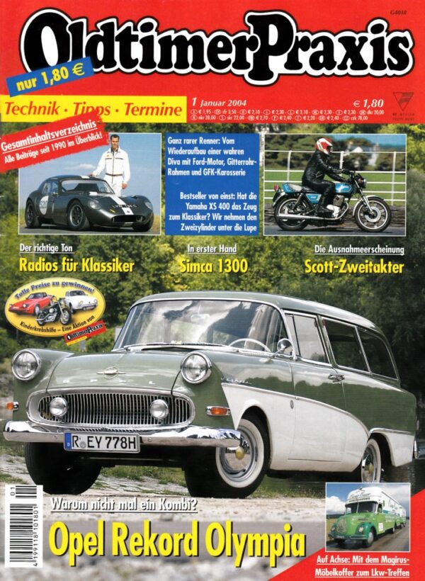 Oldtimer Praxis 01/2004 – Opel Rekord Olympia P1 Caravan; Yamaha XS 360 / XS 400; Scott-Zweitakter
