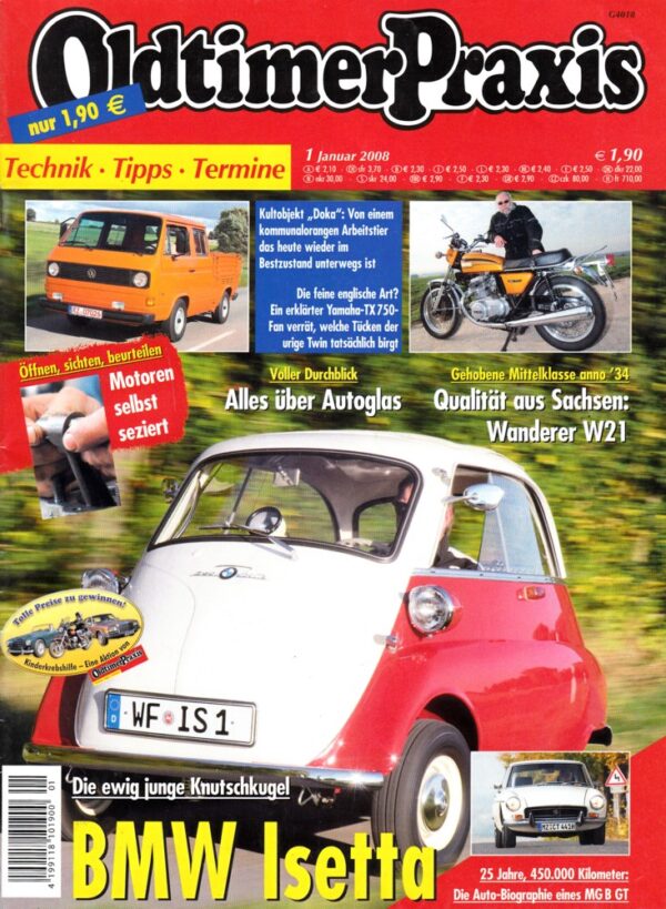 Oldtimer Praxis 01/2008 – BMW Isetta; Yamaha TX 750; Triumph Knirps K III