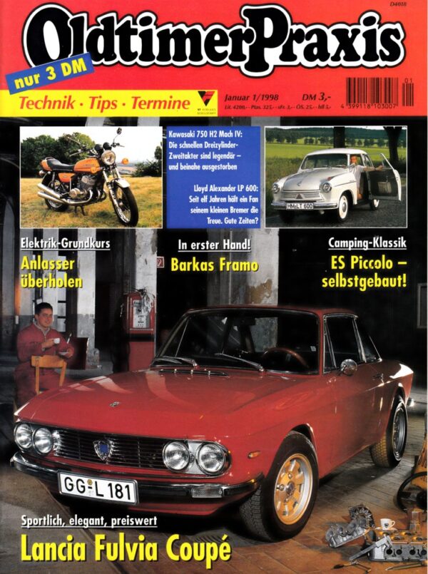 01 Oldtimer Praxis 01/1998 – Lancia Fulvia Coupé; Kawasaki 750 H2 Mach IV
