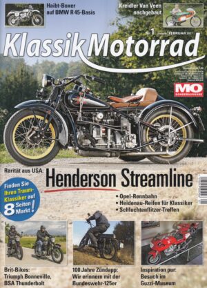 MO Klassik Motorrad 1/2017 – Henderson Streamline, Triumph Bonneville, BSA Thunderbolt, Zündapp 125