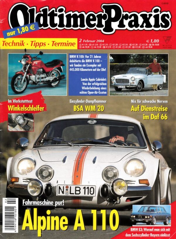 Oldtimer Praxis 02/2004 – Alpine A 110; BMW K 100; BSA WM 20