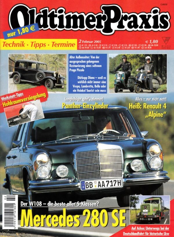 Oldtimer Praxis 02/2005 – Mercedes 280 SE; Dürkopp Diana; Praga Piccolo 22; Panther M120