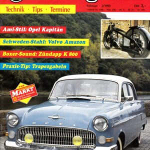 Oldtimer Praxis 02/1992 – Opel Kapitän; Zündapp K 800; BMW R 25/3