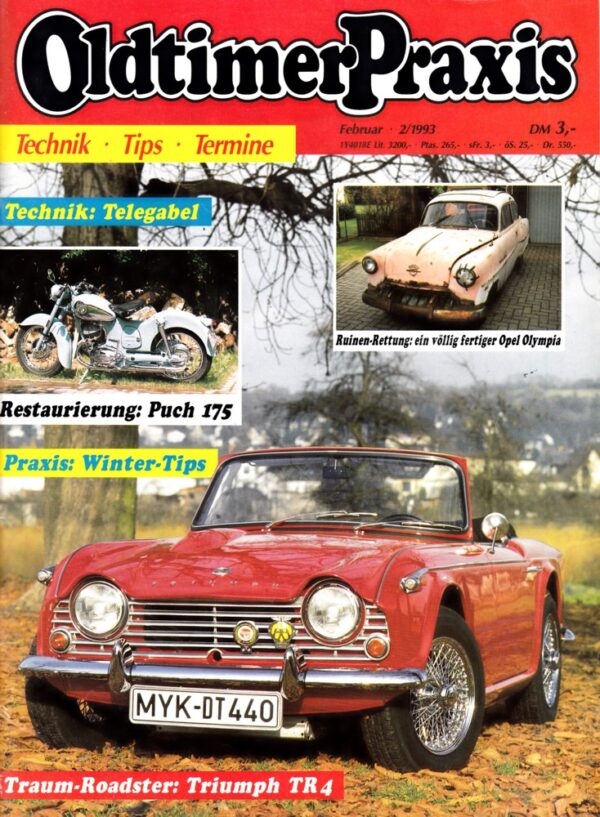 Oldtimer Praxis 02/1993 – Triumph TR4; Puch 175; ISH; Tornax Z 250