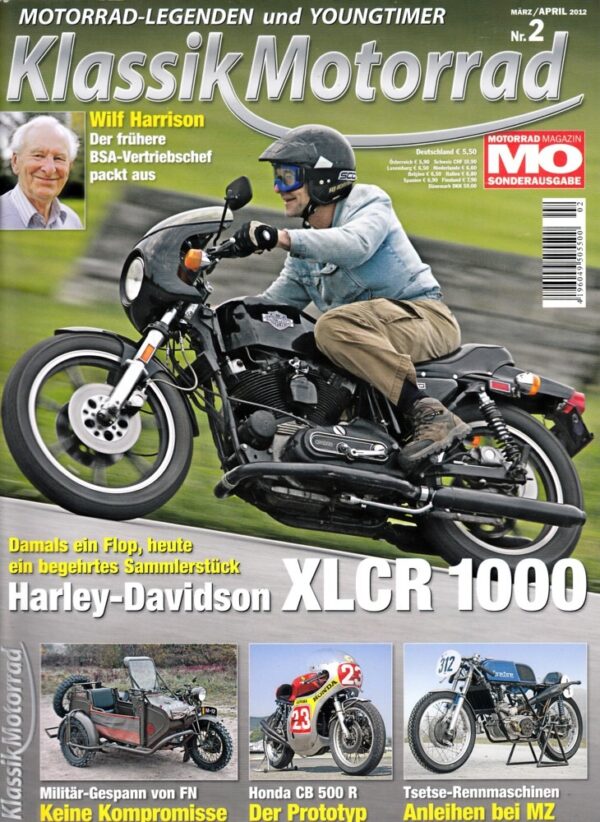 02 MO Klassik Motorrad 2/2012 – Harley-Davidson XLCR 1000, FN Militär-Gespann, Honda CB 500 R, Tsétse