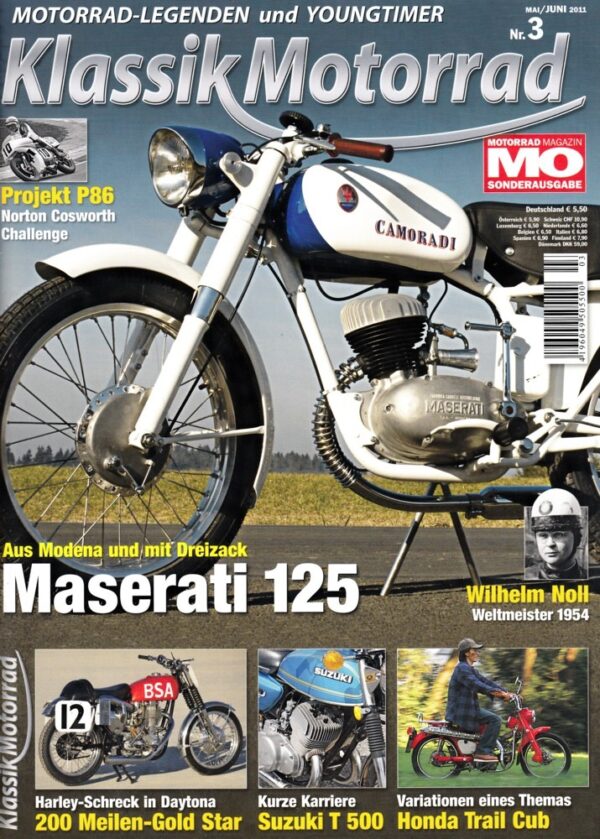 MO Klassik Motorrad 3/2011 – Maserati 125, Norton Cosworth Challenge, Suzuki T 500, Honda Trail Cub