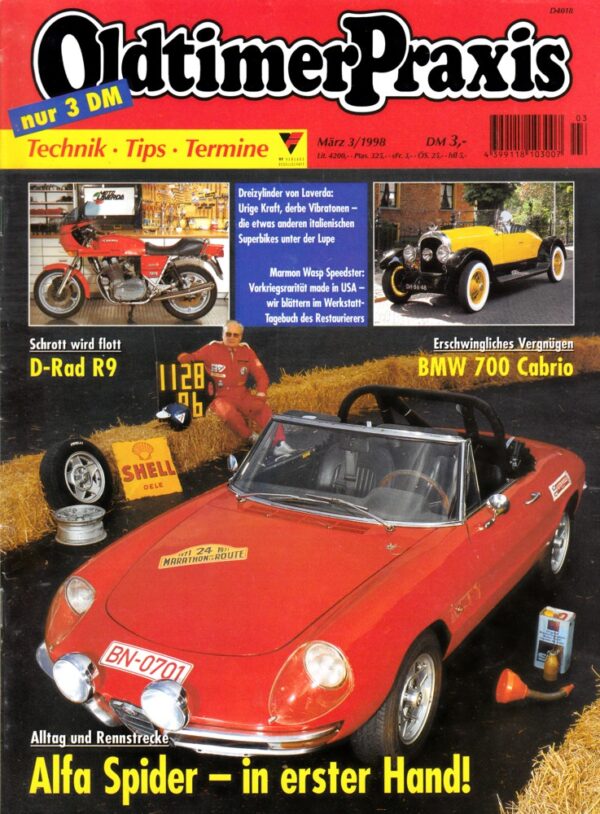 Oldtimer Praxis 3/1998 – Alfa Spider; D Rad R9; Dreizylinder von Laverda
