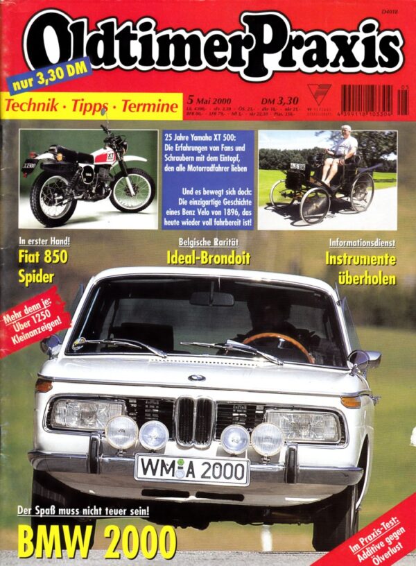 Oldtimer Praxis 05/2000 – BMW 2000; Yamaha XT 500; Ideal-Bronduit 2,5 HP