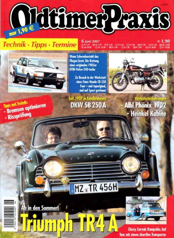Oldtimer Praxis 06/2007 – Triumph TR4 A; Honda CB 550 Four; DKW SB 250 A