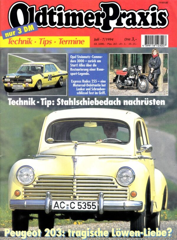 Oldtimer Praxis 07/1994 – Peugeot 203; Express Radex 255; Puch Roller; Heinkel Roller