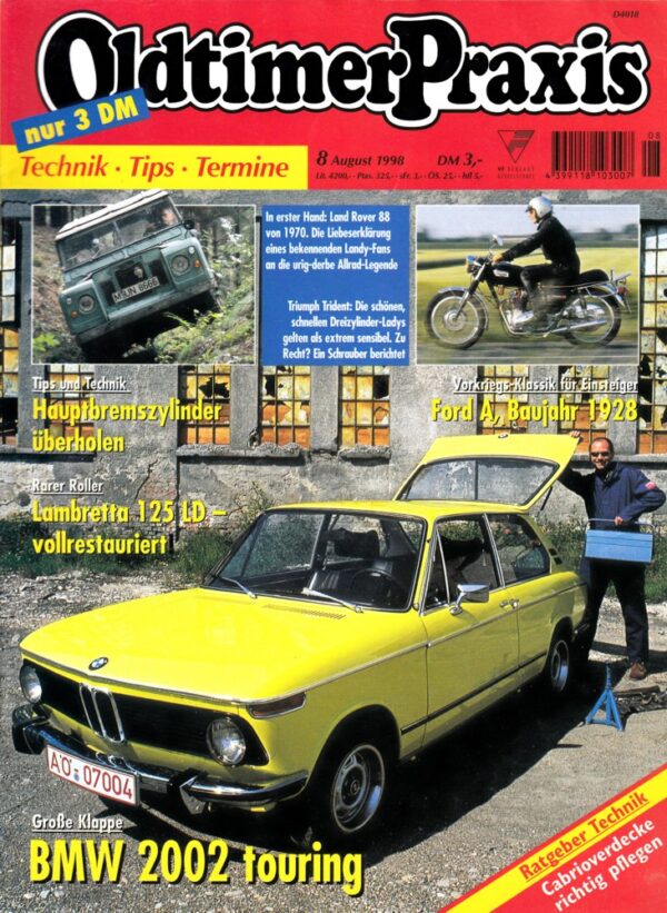 Oldtimer Praxis 8/1998 – BMW 2002 touring; Triumph Trident; Lambretta 125 LD