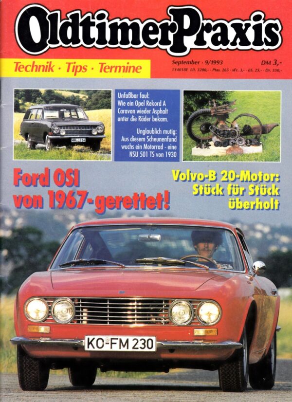 Oldtimer Praxis 09/1993 – Ford OSI (1967); NSU 501 TS (1930)