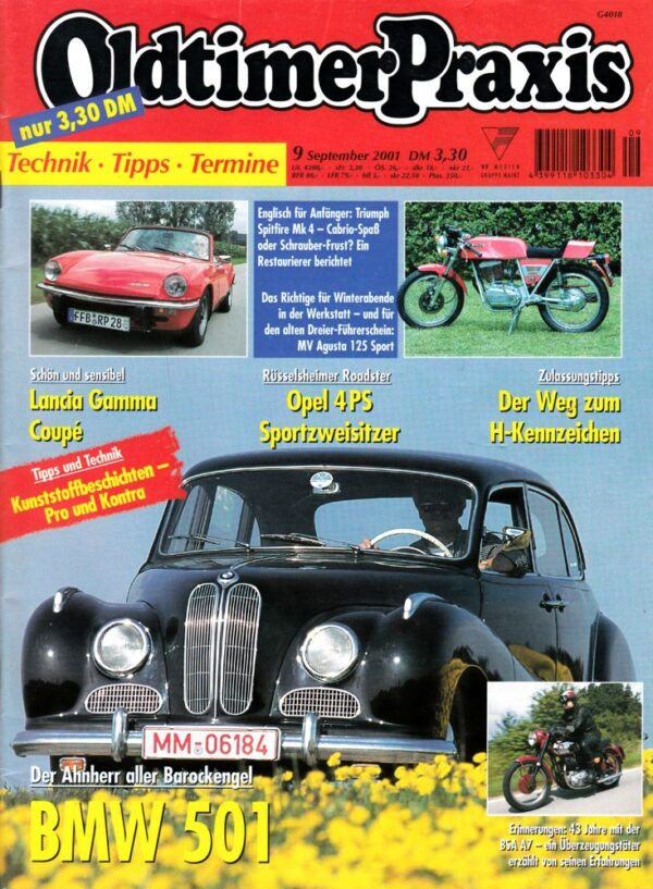 Oldtimer Praxis 09/2001 – BMW 501; BSA A7; MV Agusta 125 Sport
