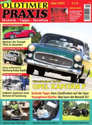 Oldtimer Praxis 09/2011 – Opel Kapitän P (2.6); Kawa Mach III; Indian Scout