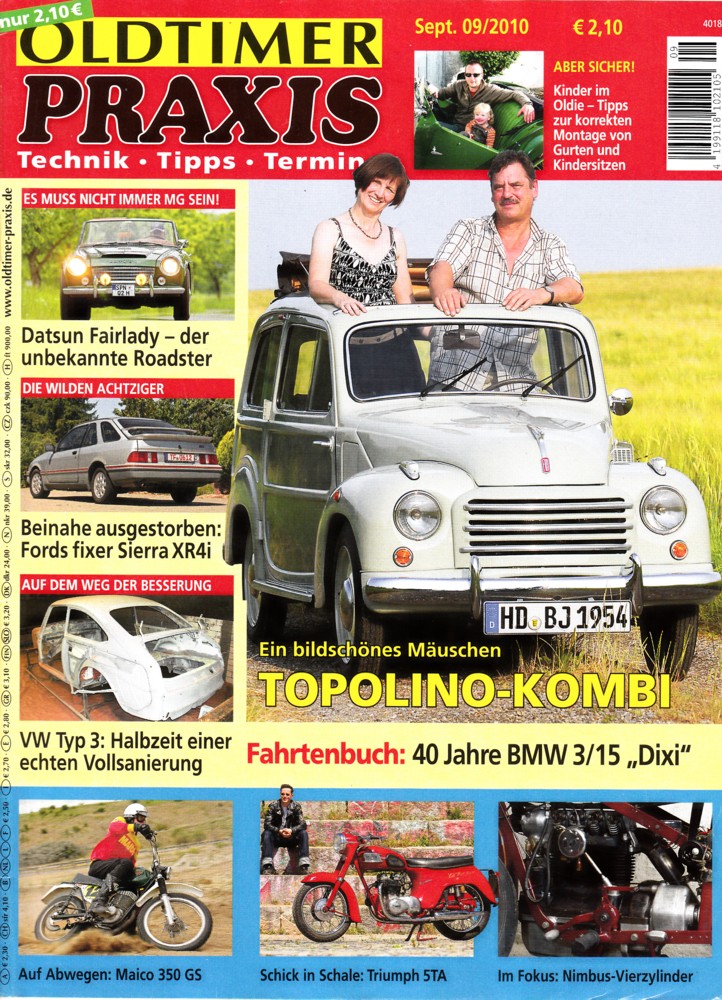 Oldtimer Praxis 09/2010 – Fiat Topolino C Belvedere; Triumph Speed Twin 5TA; Maico 350 GS