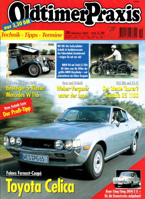 Oldtimer Praxis 10/2001 – Toyota Celica; BMW R4-Gespann; Yamaha XS 1100
