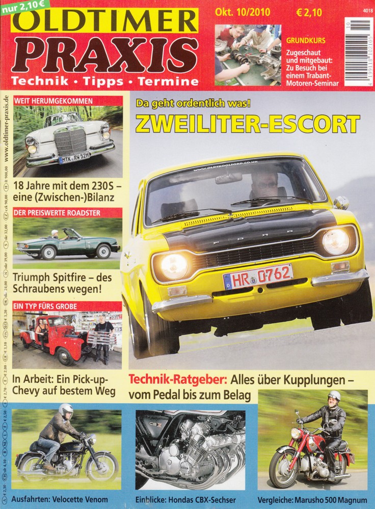 Oldtimer Praxis 10/2010 – Ford Escort RS 2000; Honda CBX; Velocette Venom