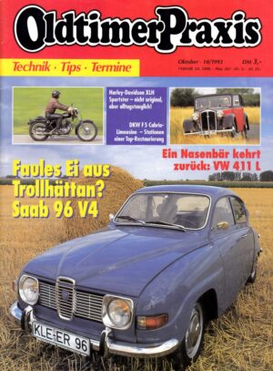 Oldtimer Praxis 10/1993 – Saab 96 V4; Harley-Davidson XLH Sportster; Hoffmann Gouverneur; NSU Quickly N
