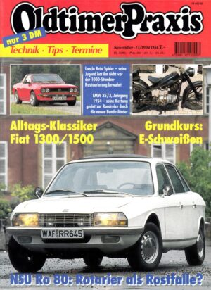 Oldtimer Praxis 11/1994 – NSU Ro 80; EMW 35/3 Jahrgang 1954; NSU Quick