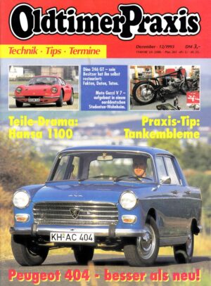 Oldtimer Praxis 12/1993 – Peugeot 404; Moto Guzzi V7; P & M Panthette