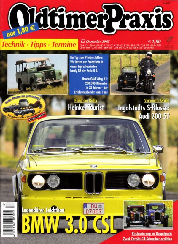 12 Oldtimer Praxis 12/2005 – BMW 3.0 CSL; Honda Gold Wing K1; Heinkel Tourist