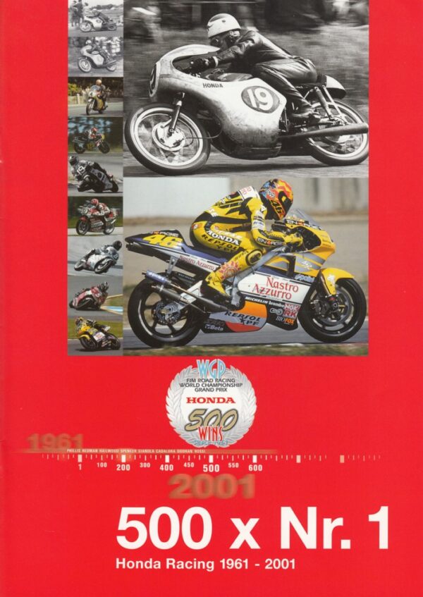 HONDA, Racing 1961 - 2001, 500 x Nr. 1 + Prospekt + 12 Seiten, aus 5/2001