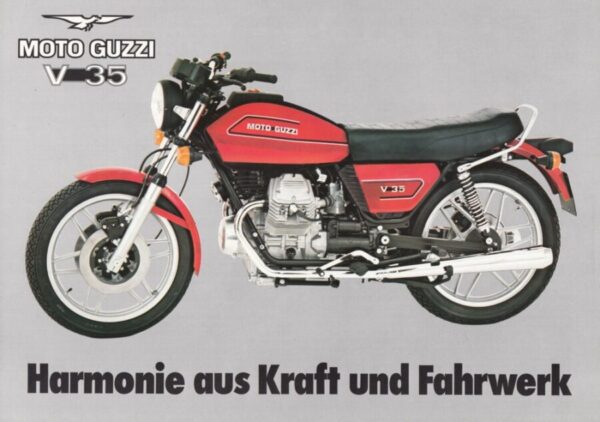MOTO GUZZI V 35 / V 50 + Prospekt flyer + 1 Blatt / 2 Seiten