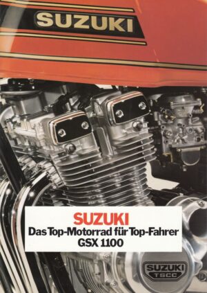 SUZUKI GSX 1100 + Falt-Prospekt brochure + 8 Seiten + aus 1980