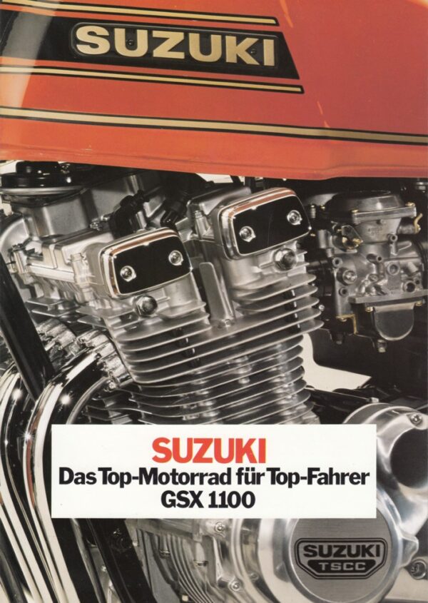 SUZUKI GSX 1100 + Falt-Prospekt brochure + 8 Seiten + aus 1980