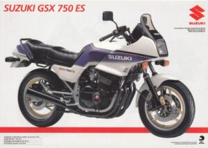 Titelseite: SUZUKI GSX 750 ES / EF + Prospekt flyer + 1 Blatt / 2 Seiten