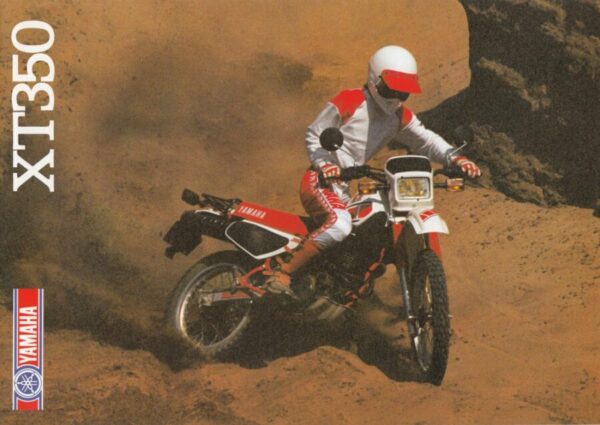 YAMAHA XT 350 + Prospekt brochure + 4 Seiten + aus 1985
