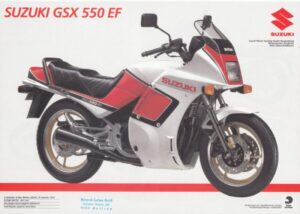 SUZUKI GSX 550 EF + PROSPEKT flyer + 1 Blatt / 2 Seiten + aus 1985
