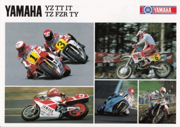 YAMAHA YZ / IT / TT + TY + TZ + FZR + Prospekt brochure + 4 Seiten